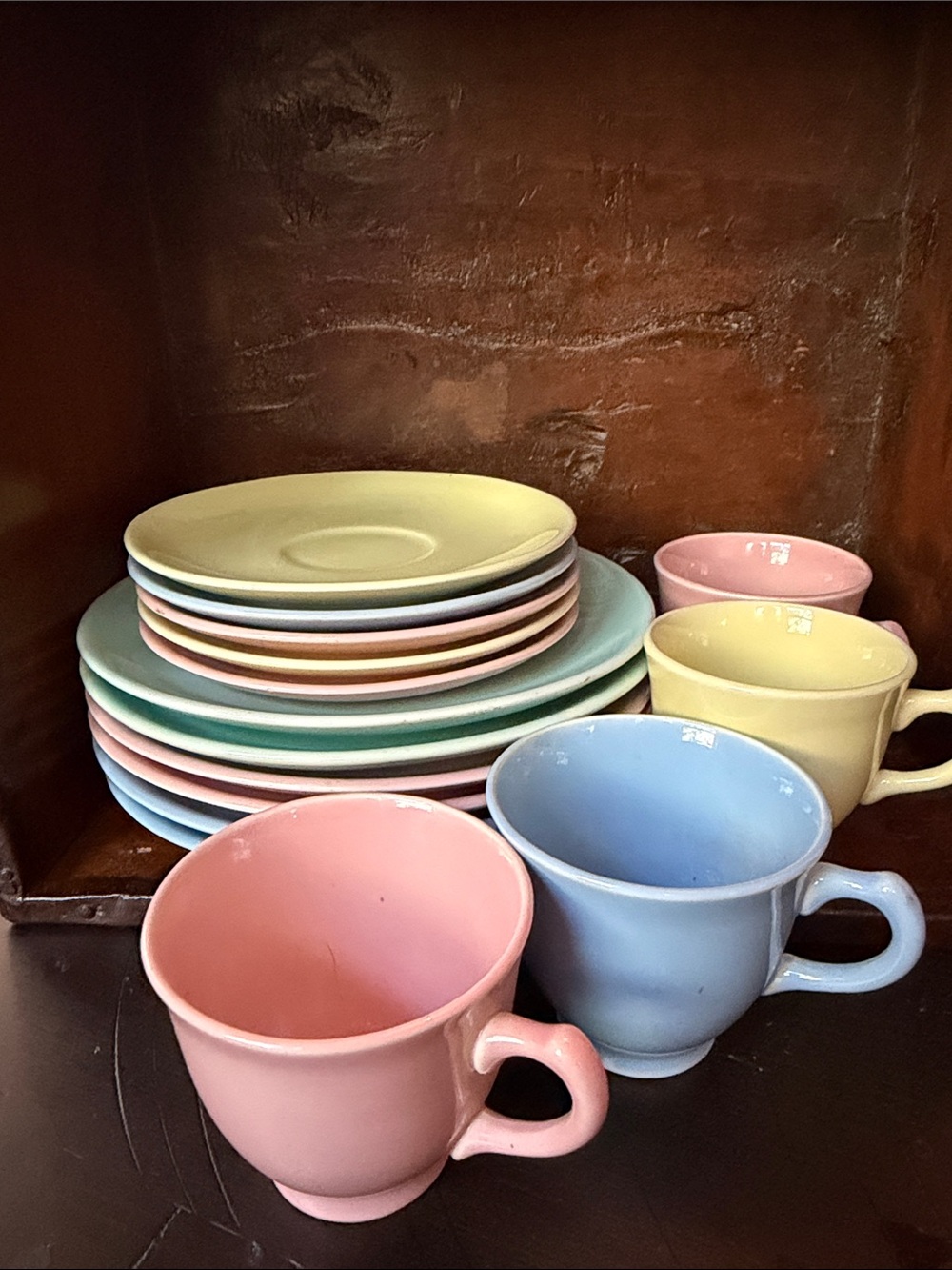 Various set of Lu-Ray Pastel Vintage Porcelain 4 cups/5 Saucers/6 Dessert Plates
